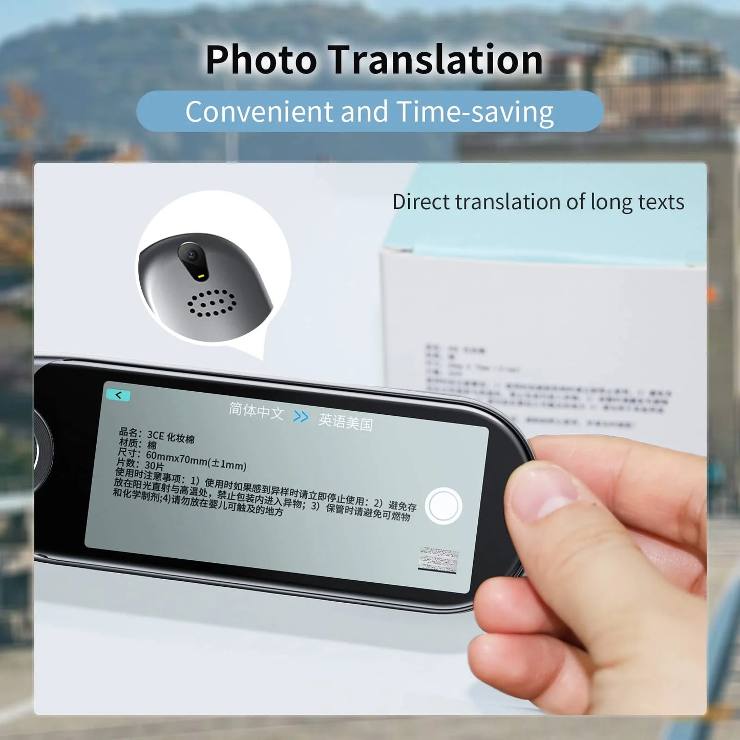 Language Translator Device,Translator Pen Reading Tool for Dyslexia, Reader Pen Translation Scanner Dictionary Pen with Voice & Camera Translators, Portable Translator for Language Learners, Black