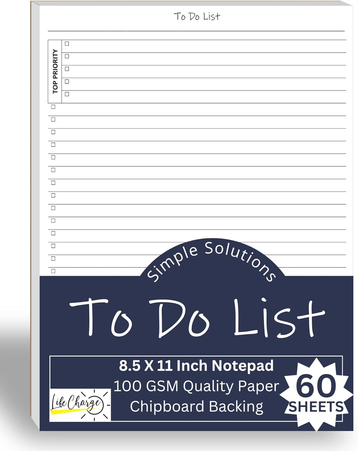 TO DO List Planner Notepad, 50 Page Planning Pad. Undated Todo Checklist W/Priority & Note Sections. Organize & Track Projects, Clients or Daily Tasks. 8.5 X 11, A4 Sheets.