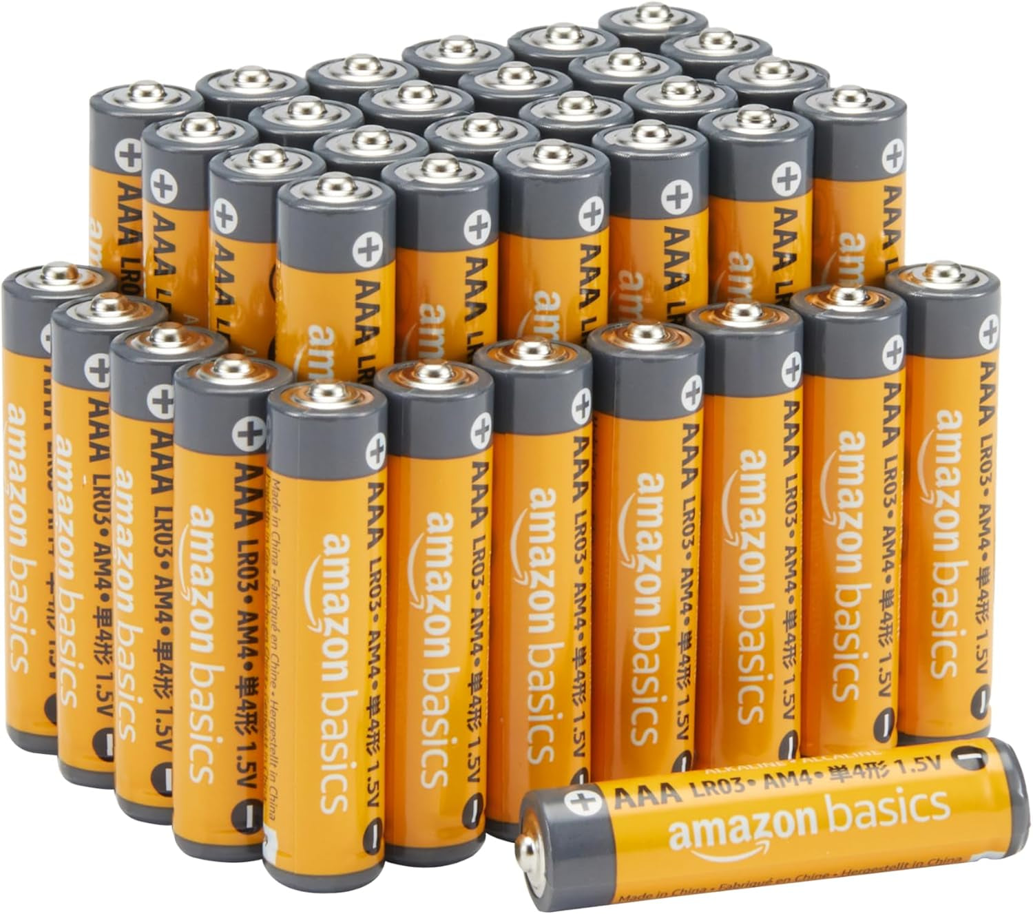 36 Pack AAA High-Performance Alkaline Batteries, 10-Year Shelf Life, Easy to Open Value Pack