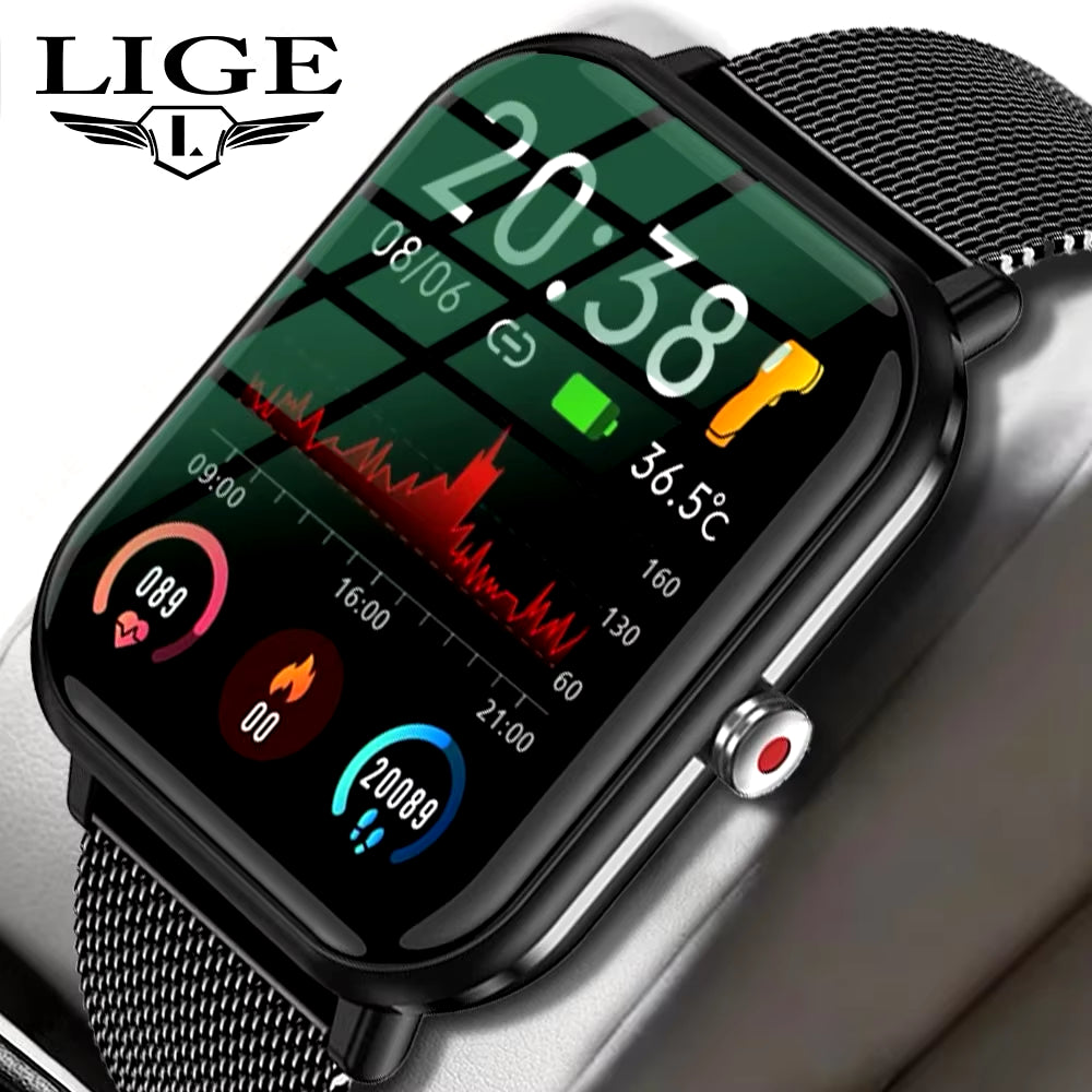 2024 New Smart Watch Ladies Full Touch Screen Sports Fitness Watch IP67 Waterproof Bluetooth for Android IOS Smartwatch Men