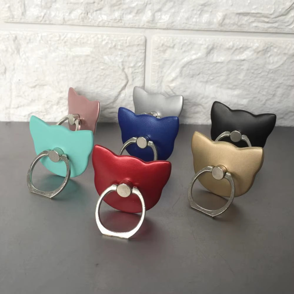 Mobile Phone Rotating Holder Cute Cats Shape High-Viscosity Zinc Alloy Ring ABS Buckle for Iphone Xiaomi Samsung