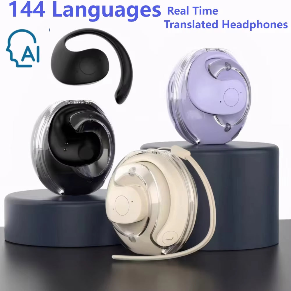 Intelligent Real-Time Translation Earbuds Global 144 Languages Wireless BT Translation Earphones Waterproof Smart Voice Earbuds