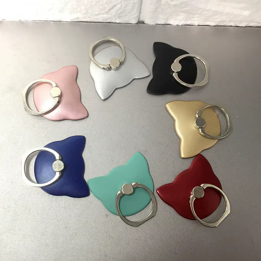 Mobile Phone Rotating Holder Cute Cats Shape High-Viscosity Zinc Alloy Ring ABS Buckle for Iphone Xiaomi Samsung