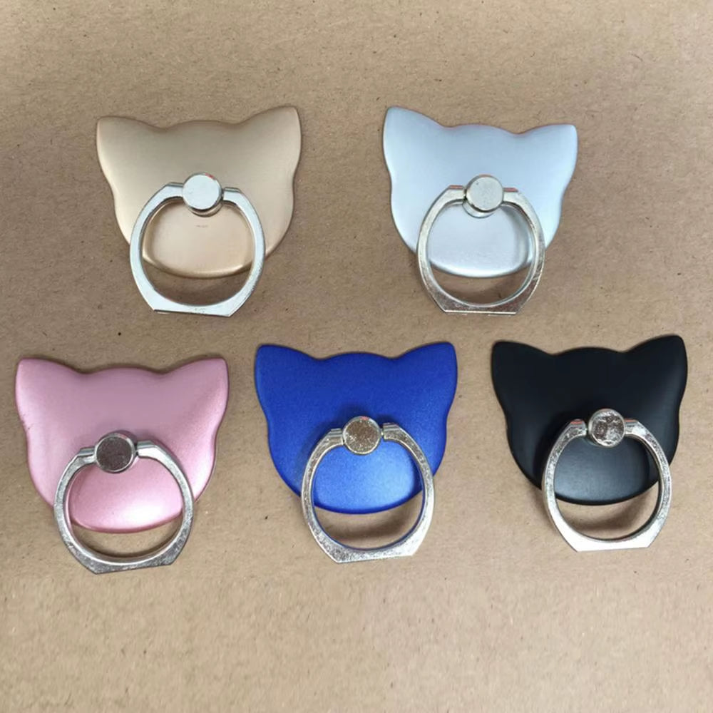 Mobile Phone Rotating Holder Cute Cats Shape High-Viscosity Zinc Alloy Ring ABS Buckle for Iphone Xiaomi Samsung