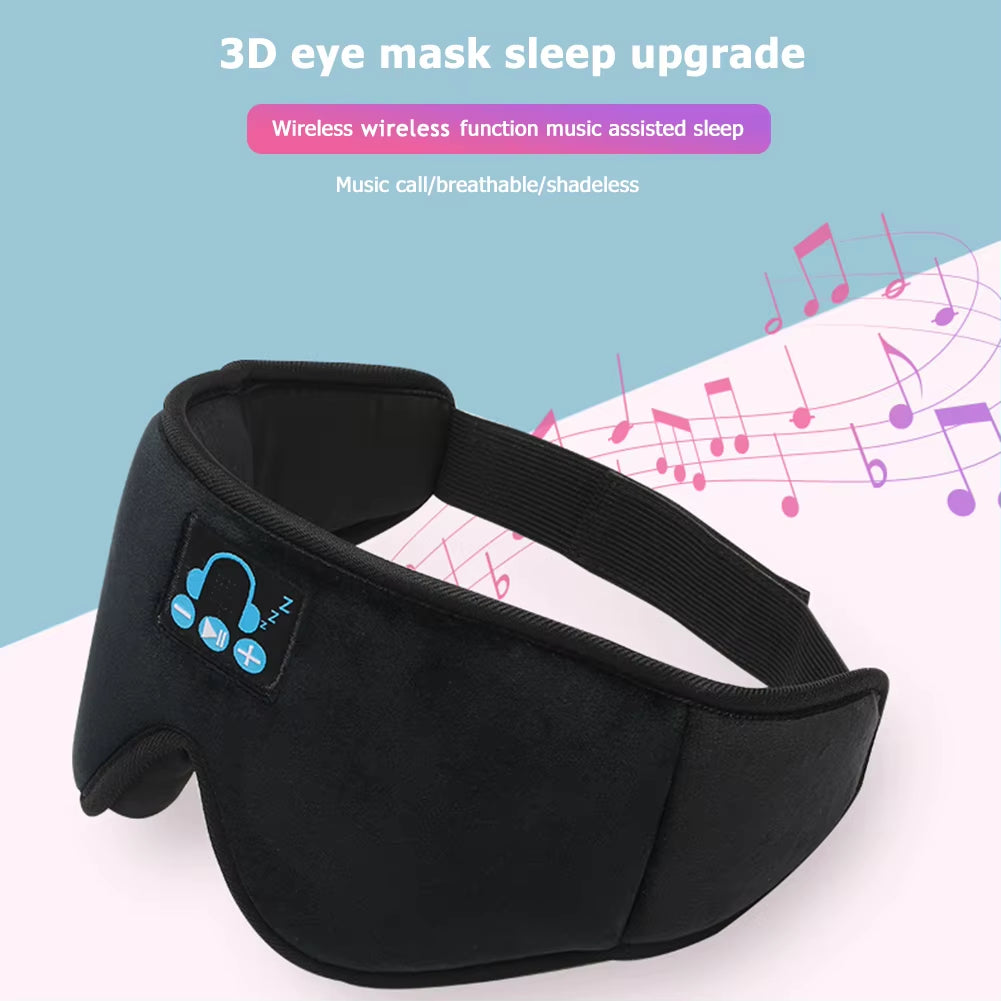 Sleep Headphones 3D Bluetooth 5.0 Headband Sleeping Headphones Wireless Music Eye Mask Cover Sleep Earbuds for Side Sleeper